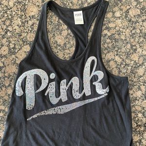 PINK sparkly tank top small